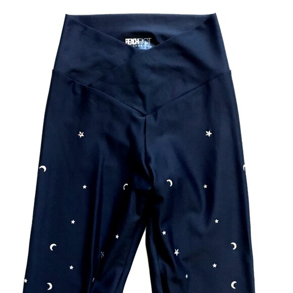 Beach Riot Celestial Leggings Womens Small Black High Rise Moon Stars Sparkle - Picture 3 of 9